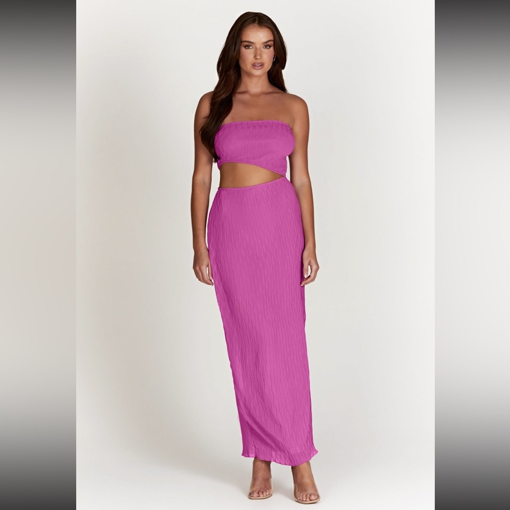 Pink Meshki cutout out maxi dress